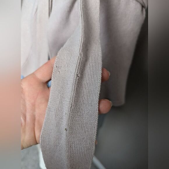 Teenflo cashmere vest taupe wrap sleeveless cardigan small - Picture 7 of 9